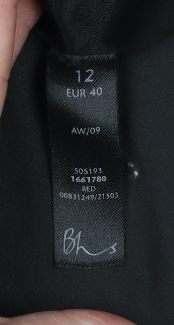 BHS Women's Red Mid-Length Overcoat - Size 12