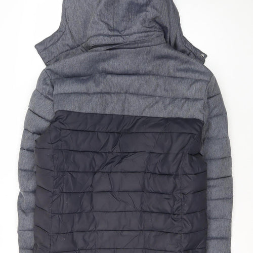 Superdry Men's Grey Puffer Jacket L - Hooded Casual