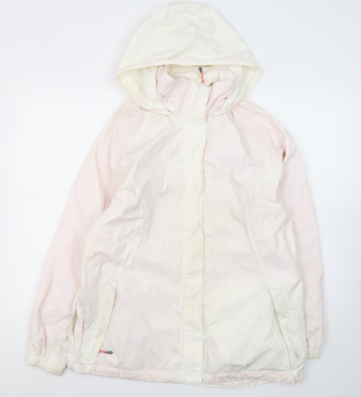 Regatta Women's Ivory Mid-Length Hooded Rain Coat, Size 14