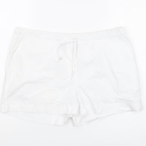 PrettyLittleThing Women's White Cotton Casual Shorts