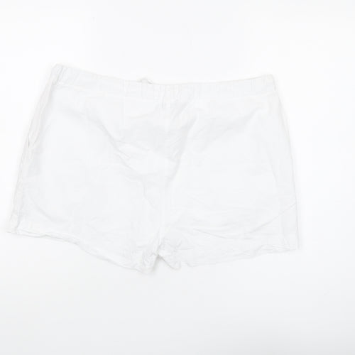 PrettyLittleThing Women's White Cotton Casual Shorts