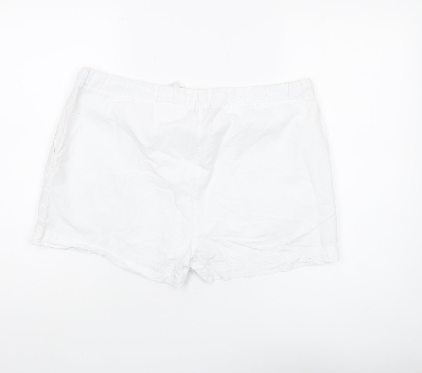 PrettyLittleThing Women's White Cotton Casual Shorts