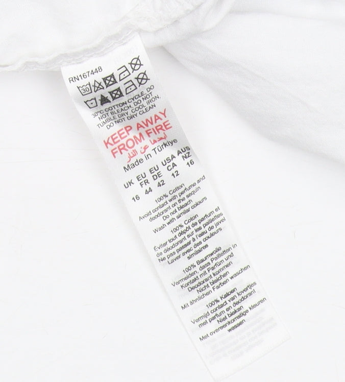 PrettyLittleThing Women's White Cotton Casual Shorts