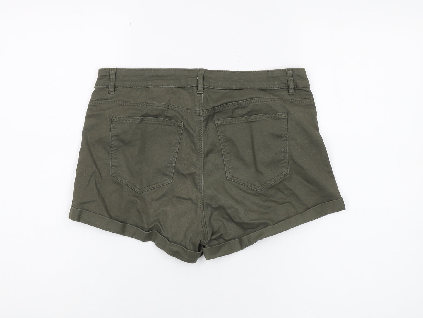 H&M Women's Green Chino Shorts Size 10 Casual Wear