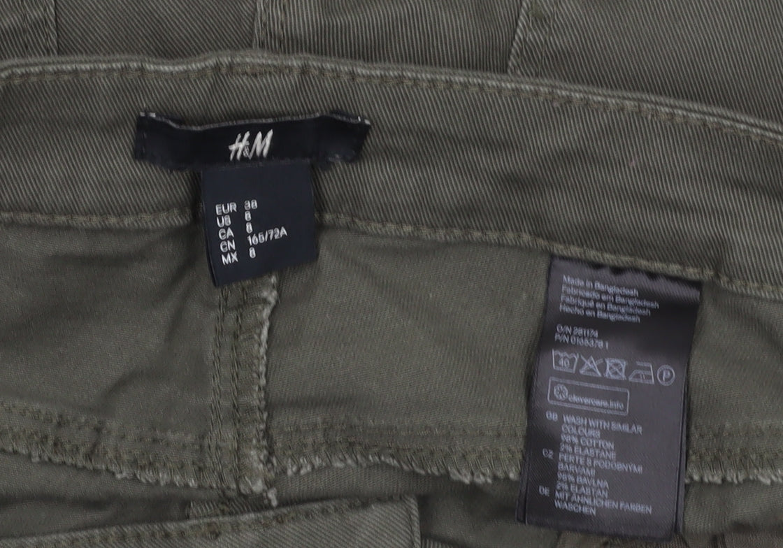 H&M Women's Green Chino Shorts Size 10 Casual Wear