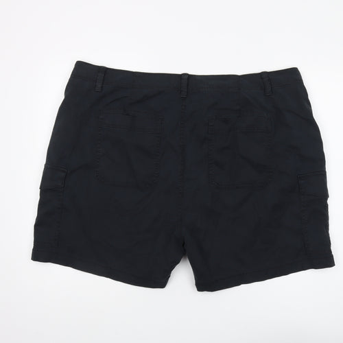 Marks and Spencer Unisex Black Cargo Shorts, Size 22