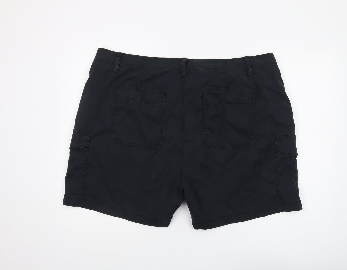 Marks and Spencer Unisex Black Cargo Shorts, Size 22