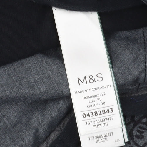Marks and Spencer Unisex Black Cargo Shorts, Size 22