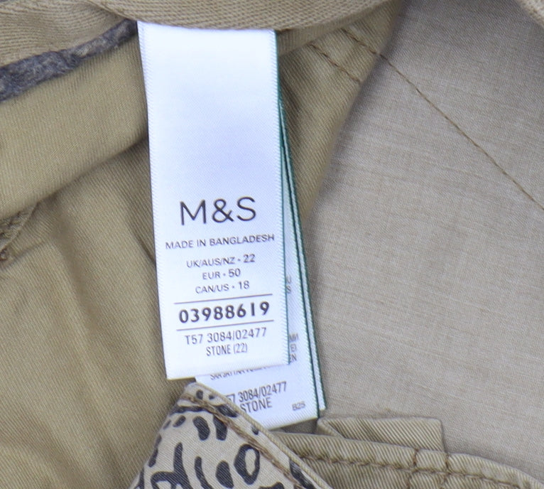 Marks and Spencer Beige Women's Cargo Shorts Size 22