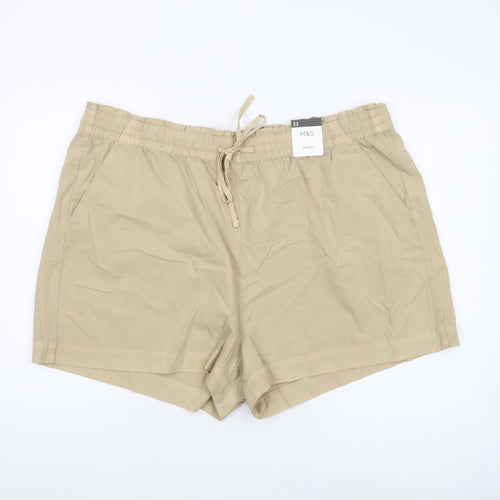 Marks and Spencer Women's Beige Shorts Size 22