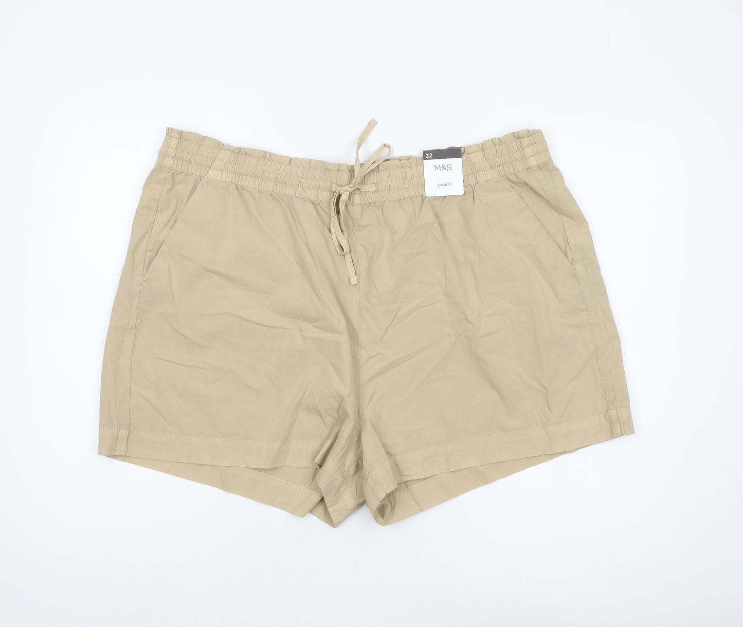 Marks and Spencer Women's Beige Shorts Size 22