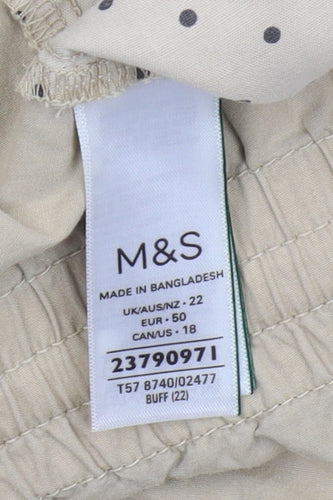 Marks and Spencer Women's Beige Shorts Size 22