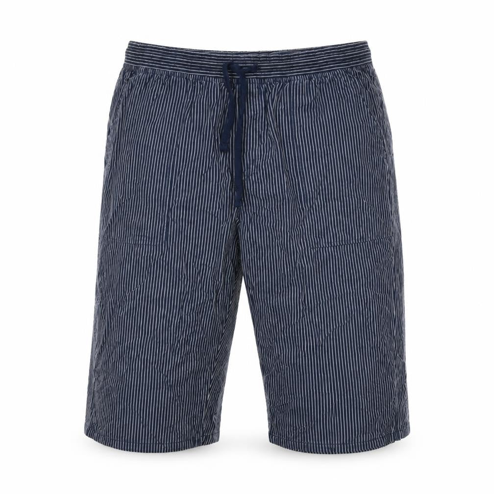 Front view of Cotton Traders Men's Blue Striped Shorts Medium