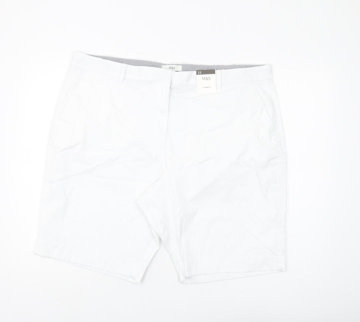 Marks and Spencer Women's White Chino Shorts Size 22