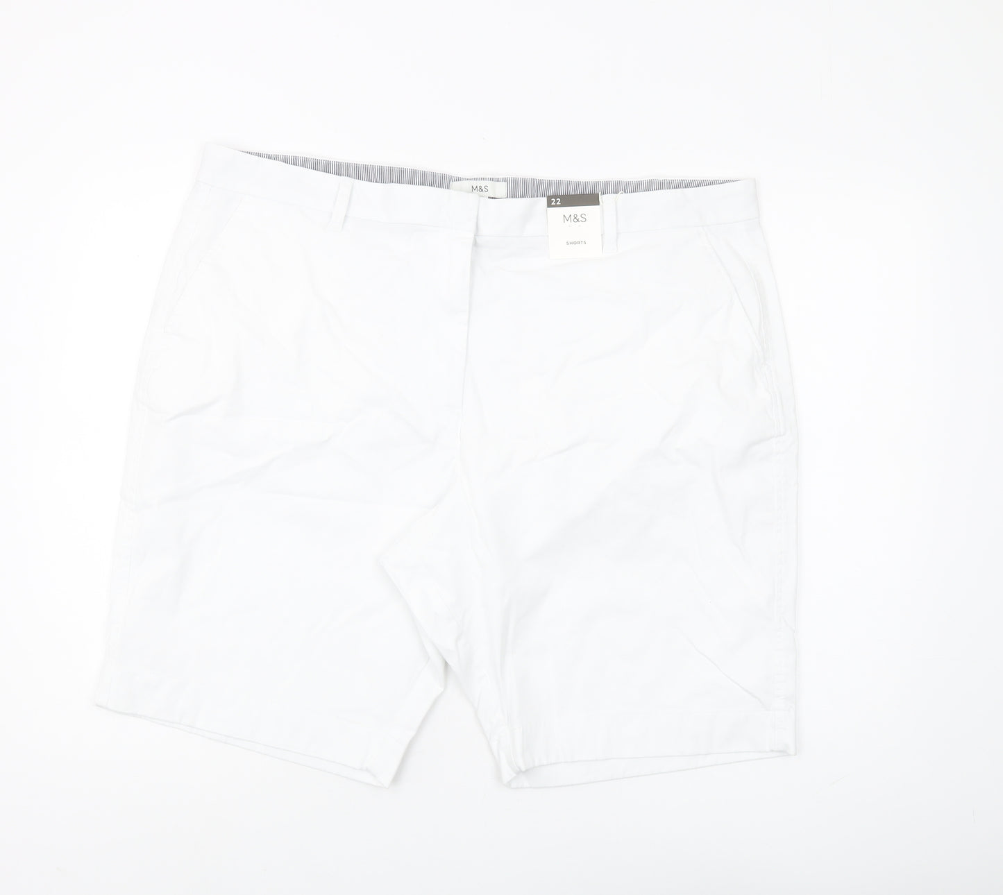 Marks and Spencer Women's White Chino Shorts Size 22
