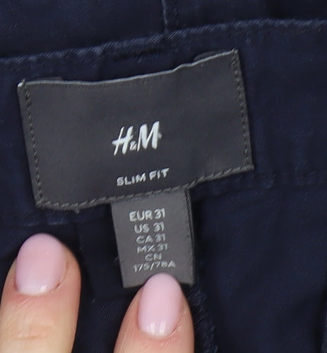 H&M Men’s Blue Chino Shorts, Slim Fit, Size 31