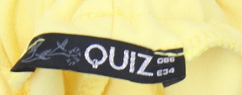 Quiz Women's Yellow Paperbag Shorts, Size 6