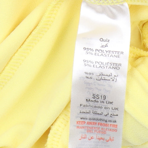 Quiz Women's Yellow Paperbag Shorts, Size 6