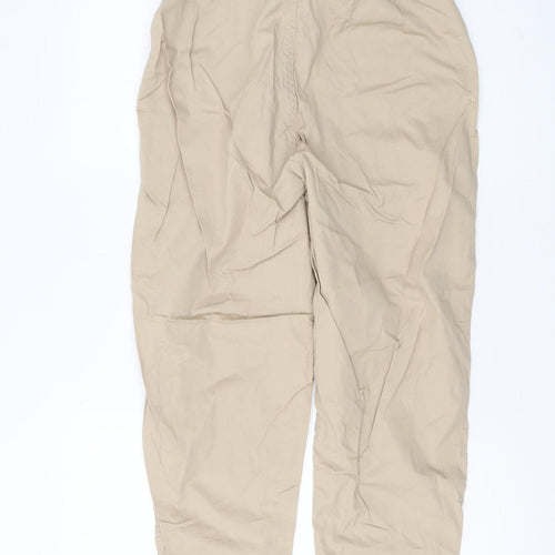 H&M Women Beige Paperbag Trousers Size 14