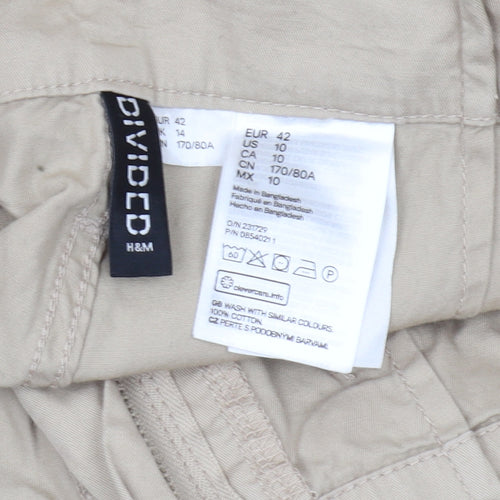 H&M Women Beige Paperbag Trousers Size 14