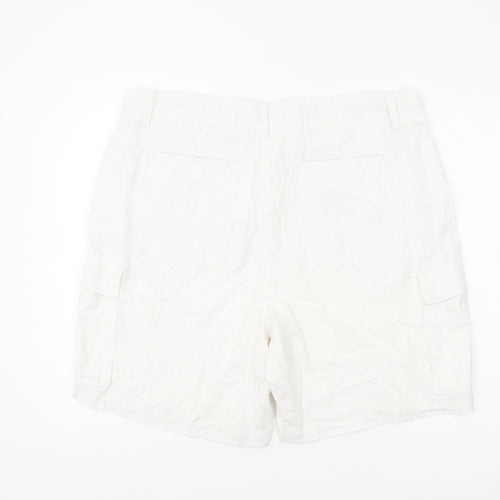 Marks and Spencer Women's White Cargo Shorts Size 18