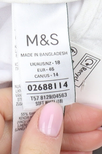 Marks and Spencer Women's White Cargo Shorts Size 18