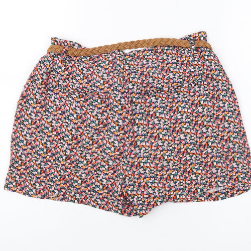 MNG Women's Multicoloured Paperbag Shorts S - Viscose, Floral