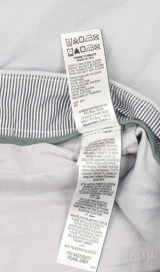 Marks and Spencer Women's Grey Chino Shorts Size 22