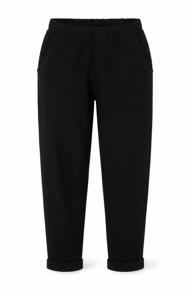 Front view of Divided Women's Black Cotton Trousers S Casual