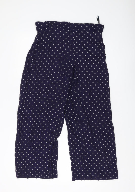 Marks and Spencer Womens Blue Polka Dot Cropped Trousers