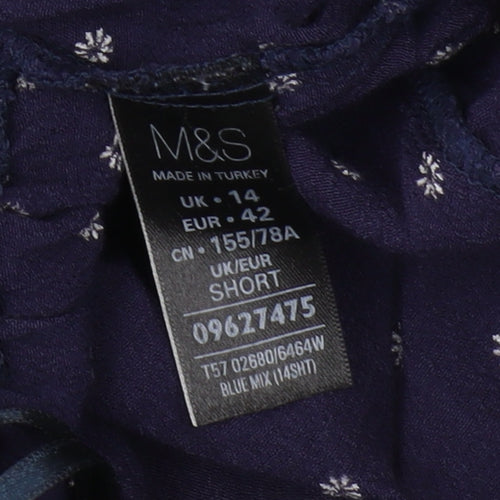 Marks and Spencer Womens Blue Polka Dot Cropped Trousers
