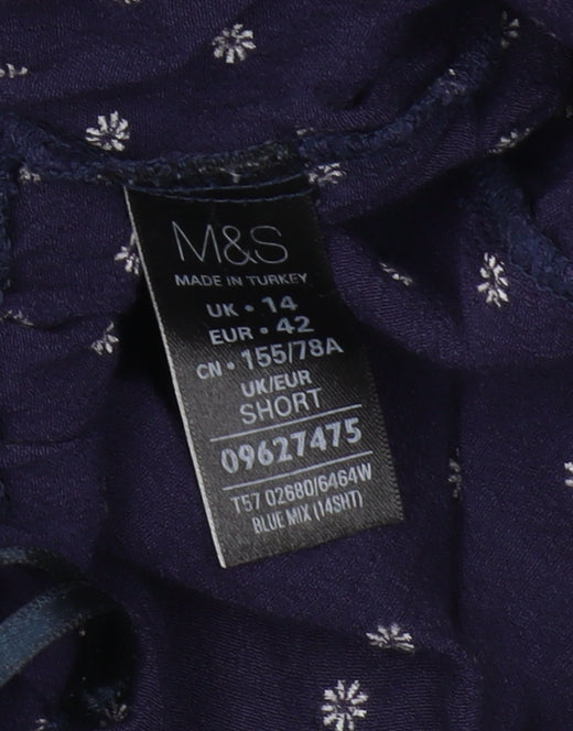 Marks and Spencer Womens Blue Polka Dot Cropped Trousers