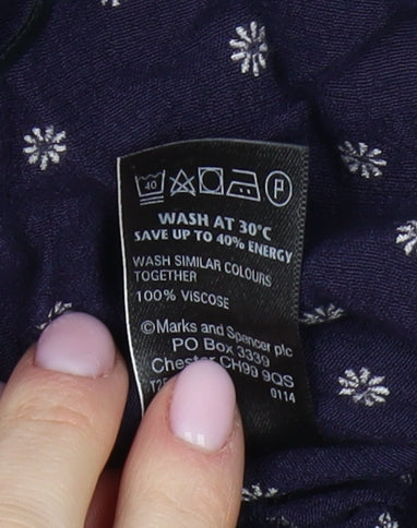 Marks and Spencer Womens Blue Polka Dot Cropped Trousers