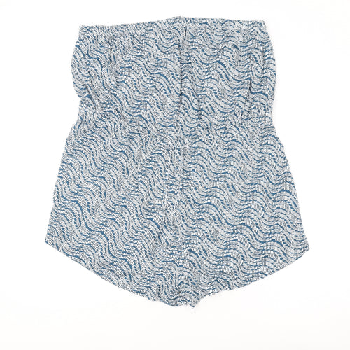 Marks and Spencer Women's Blue Geometric Playsuit Size 24