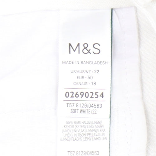Marks and Spencer Women's White Cargo Shorts Size 22