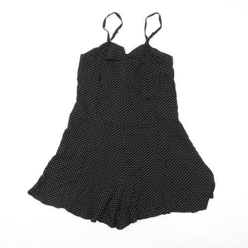 Pins and Needles Women's Black Polka Dot Playsuit S