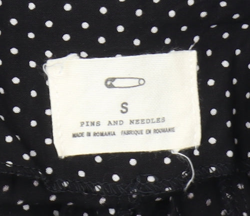 Pins and Needles Women's Black Polka Dot Playsuit S