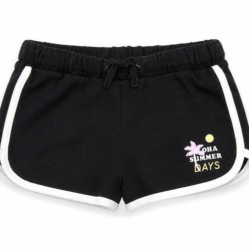 Marks and Spencer Girls Black Shorts 6-7 Years Aloha Theme