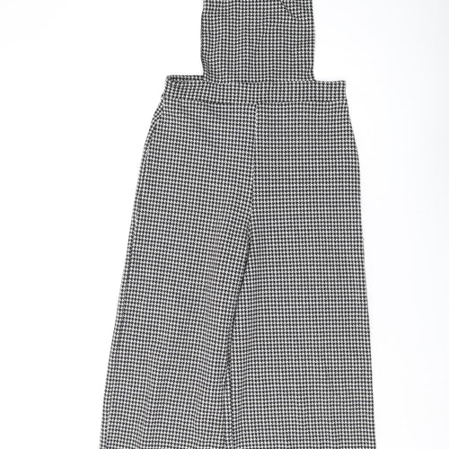New Look Women's Black Houndstooth Dungaree Size 8