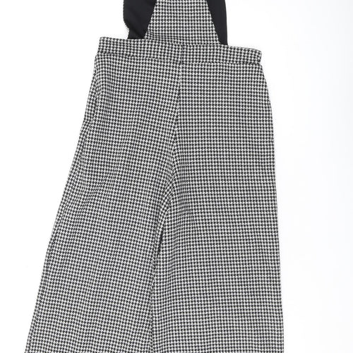 New Look Women's Black Houndstooth Dungaree Size 8