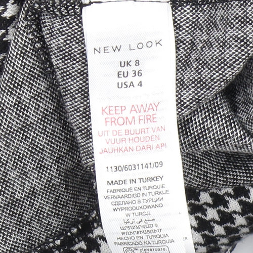 New Look Women's Black Houndstooth Dungaree Size 8
