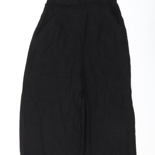 Nasty Gal Women's Black Wide-Leg Jumpsuit Size 8