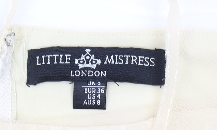 Little Mistress Women's Ivory A-Line Dress, Size 8