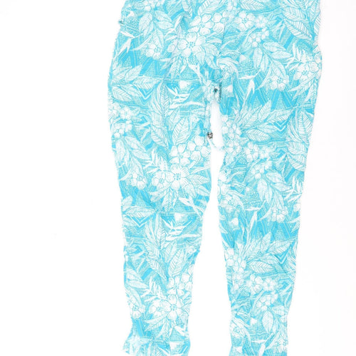 Bonmarché Women's Blue Floral Jogger Trousers Size 10