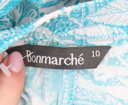 Bonmarché Women's Blue Floral Jogger Trousers Size 10