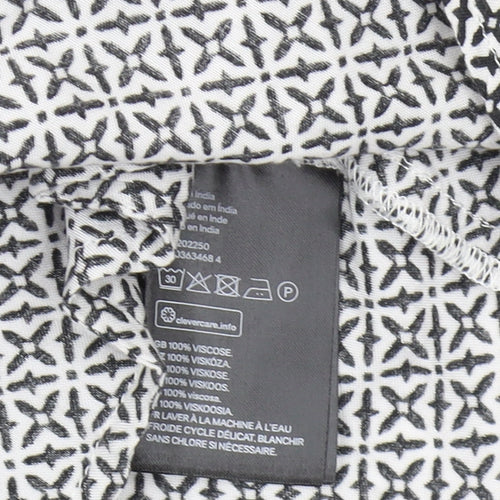 H&M Women's Black & White Geometric Playsuit, Size 6, Sleeveless