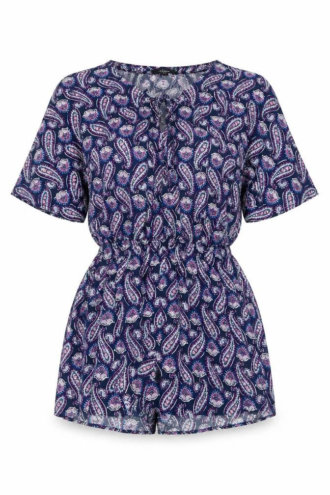 Front view of Lumière Women's Multicoloured Paisley Playsuit L
