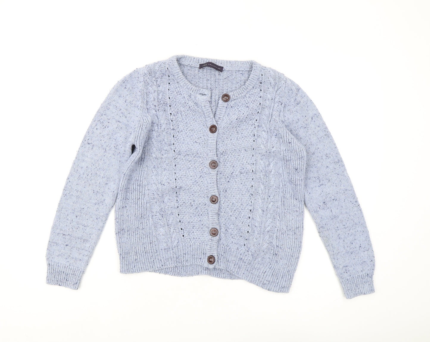 Marks and Spencer Women's Blue Cardigan, Size 10, Cotton