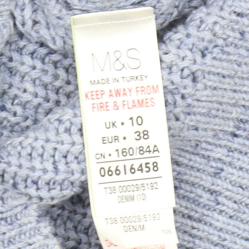 Marks and Spencer Women's Blue Cardigan, Size 10, Cotton