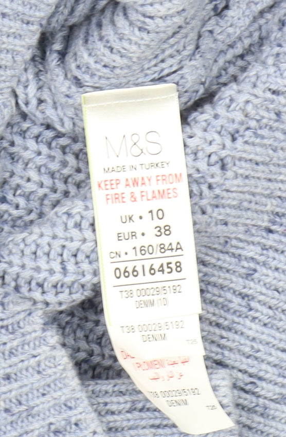 Marks and Spencer Women's Blue Cardigan, Size 10, Cotton